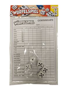 Toi-Toys 51081A - XXL Würfelspiel (deutsch) - Punkteblock inkl 5 Würfeln Gesellschaftsspiel Familienspiel