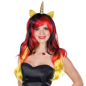 Rubies - Fan Unicorn Wig * Deutschland WM Einhorn Perücke * Fussball