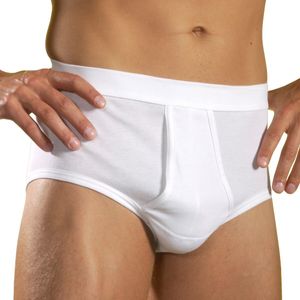 HERMKO 3240 Herren Slip mit Eingriff Unterhose aus 100% Baumwolle in vielen Farben bis Gr. 14, Größe:D 5 = EU M, Farbe:weiß