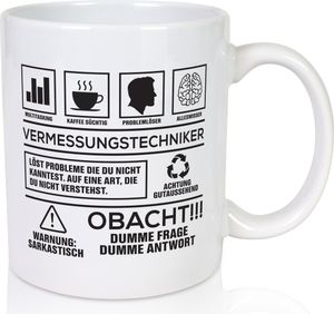 Achtung Probleme Vermessungstechniker | Techniker - Tasse Weiß