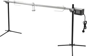 vidaXL Automatyczny rożen do grilla z silnikiem ze stali nierdzewnej 207×45×81 cm