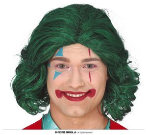 Mr Smile Grüne Clown Perücke Humorvolle Halloween Verkleidung Herren Bösewicht Kostüm Zubehör Theater Party Uni Erwachsene Mode, Farbe: Grün