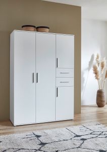 Kleiderschrank ALIYA 4-türig in weiß, mit 2 Schubkästen Breite 135 cm