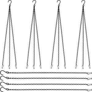 12er-Pack Hängeketten aus Metall, Hängekorbketten mit Clips und S-Haken für Blumentöpfe, Vogelkäfige, Pflanzgefäße, Laternen, Werbetafeln