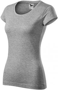 Slim Fit Damen T-Shirt mit rundem Halsausschnitt - Farbe: dunkelgrauer Marmor - Größe: M
