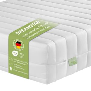Ergonomische 7-Zonen Kaltschaummatratze | 120 x 200 cm | 21cm | H2 & H3 | DREAMSTAR Easy Flex Ergonomische 7-Zonen Kaltschaummatratze | 120 x 200 cm | 21cm | H2 & H3 | DREAMSTAR Easy Flex