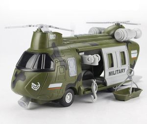 Militär Hubschrauber für Kinder mit Drehpropeller, Mit  Seilwinde, Trage, 29cm