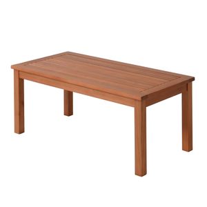 Beistelltisch LANSING aus Eukalyptus Holz - 90 x 44 cm - Gartentisch aus 100% FSC Massivholz geölt - Balkontisch Holztisch Loungetisch aus Holz rechteckig massiv