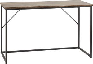 BELIANI Biurko domowe ciemne drewno czarna metalowa rama 120 x 55 cm industrialny styl