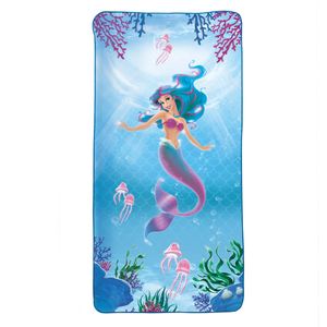 ROTH Kinder-Badetuch - Meerjungfrau, 60x120 cm, platzsparendes und schnell trocknendes Schwimmtuch