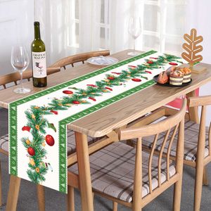 Tischläufer Weihnachten, Weihnachtstischläufer 180 x 35 cm, Washable Christmas Holiday Table Cloth Runners for Christmas Table Decoration, 2#