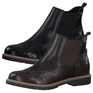 s.Oliver Damen Chelsea Boots Stiefeletten Blockabsatz 5-25444-37, Größe:38 EU, Farbe:Braun