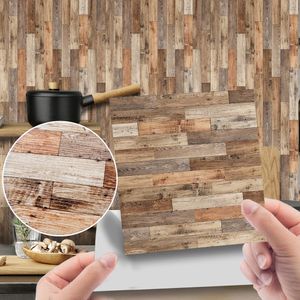 20 Stück Nachahmung Holzmaserung Fliesen Boden Wandaufkleber Badezimmer Sticker,Farbe: 4#,Größe:20x20cm