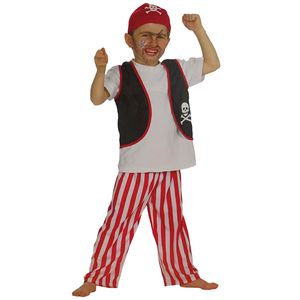 Kinder Piraten Kostüm (Weste + Hose + Bandana) Größe: 116 (4-5 Jahre)