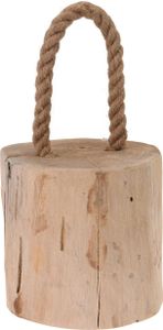 H&S Decoration | Türstopper aus Teakholz - 14x14 cm - Stilvoll und stabil - Mit Linuche Hilfe