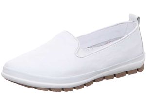Gemini Damen Slipper Leder Mokassin elegant 341810-01, Größe:41 EU, Farbe:Weiß