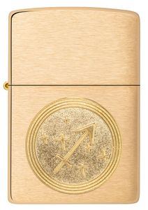 ZIPPO - Sagittarius Emblem - Brushed Brass Gold Schütze Sternzeichen Sturmfeuerzeug nachfüllbar Benzin 60006110