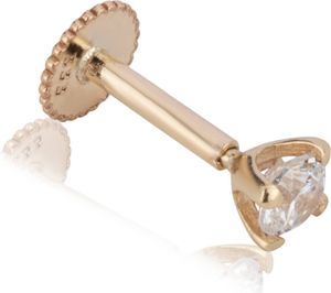 Helix Piercing 3mm 333 Gelb Gold mit Zirkonia Ohrstecker Ohrpiercing Ohrring