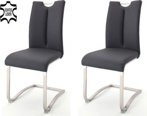 Schwingstuhl Küchenstuhl Esszimmerstuhl Schwinger Stuhl "Kerrin II" (2-er Set) Schwarz