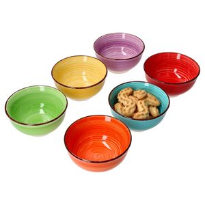 Uni bunt 6er Set Snack- & Dip-Schälchen Ø12cm 200ml 6 Farben Dessert-Schale Bowl