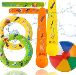TK Gruppe Timo Klingler Schwimmring & Tauchring Set - mit Schwimmring, Tauchring, Wurfring - Tauchspielzeug zum Tauchen für Kinder & Erwachsene