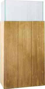 VIVANNO Windlicht Holz CANDELA Rechteckig, Braun Maserung - 27x27x100 cm