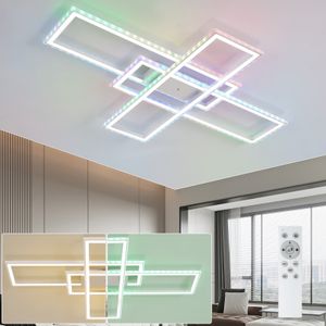 ZMH LED Deckenleuchte Weiß Deckenlampe lampe Dimmbar mit Fernbedienung  RGB Farbwechsel 50W  für Schlafzimmer Wohnzimmer Küche Flur