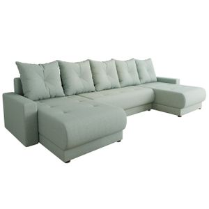 MIRJAN24 Ecksofa Insygnia U, Eckcouch, Couch mit Bettkasten und Schlaffunktion, U-Form, Wohnzimmer (Farbe: Lux 29)