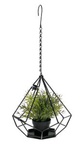 DanDiBo Blumenampel Innen Metall Wand Hängepflanzen 64 cm 96075 S mit Tür 6 Ecken Pflanzenhänger Blumenhänger Topfhänger Blumen Blumentopfhänger Hängetopf