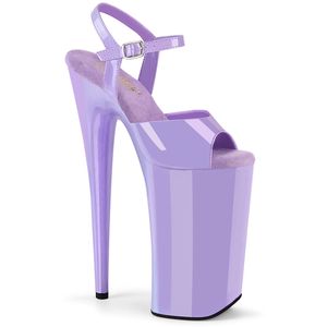 BEYOND-009 Pleaser vegane High Heels Stiletto Plateau Sandalen lavendel Lack