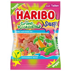 Haribo Green Crocodiles kwaśna guma owocowa wegańska 175g