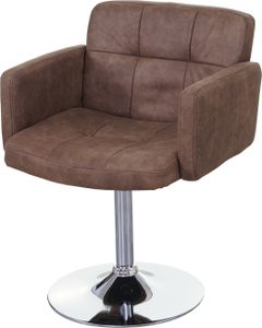 Esszimmerstuhl Houston, Drehstuhl Stuhl, WildKunstleder Chrom MVG-  vintage braun