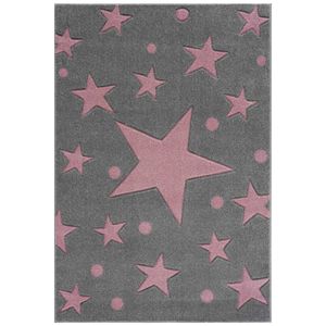 Livone Kinderteppich Happy Rugs Estrella silbergrau/rosa 120x180