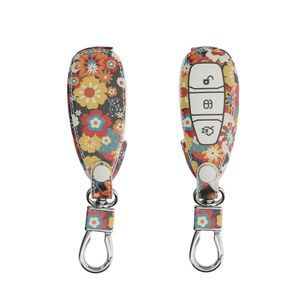 kwmobile Autoschlüssel Hülle kompatibel mit Ford 3-Tasten Autoschlüssel Keyless Go - Kunstleder Schutzhülle Schlüsselhülle Cover