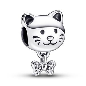 Pandora Charm 792255C01 Pet Cat Bow Katze Silber 925 Moments