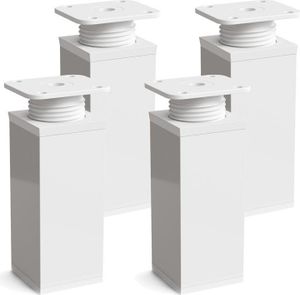 4er Set sossai® moderne Möbelfüße in Weiß 60mm höhenverstellbar Schrankfüße Sockelfüße