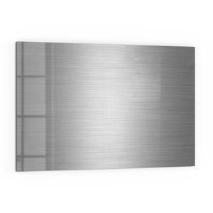 DEQORI Küchenrückwand Glas 60x40 cm 'Gebürstetes Aluminium' Spritzschutz Bad Rückwand