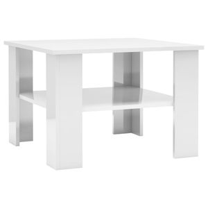 vidaXL Konferenčný stolík vysoký lesk biely 60x60x42 cm Drevo Materiál