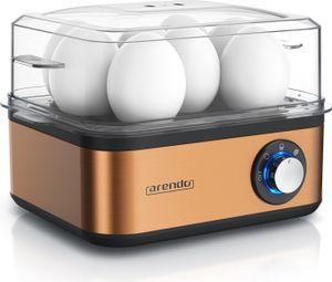 Arendo Eierkocher 8-fach, 500 W, Edelstahl, Warmhaltefunktion, Härtegrad einstellbar, für 8 +Eier, Kupfer