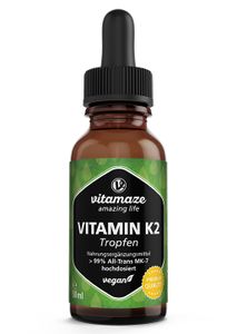Vitamin K2 Tropfen MK7 20 µg je Tropfen vegan, 50 ml