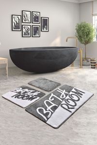 Mijolnir, Bathroom- CHL3229, Grau,Weiß, Badematten, 1450 gr/m², 100% ACRYL