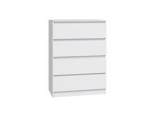 Kommode weiß mit vier Schubladen, Schlafzimmer Flur Nachttisch, Schrank, Sideboard, Highboard, Breite 70 cm Höhe 97cm