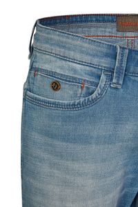 Hattric Herren Harris 5-Pocket Jeans Modern Cross Denim Hose High Stretch Modern Fit Used Look light blue W34/L34