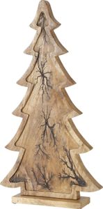Deko-Aufsteller Percha H76cm aus Mango-Holz Tanne Weihnachts-Baum Advent X-Mas