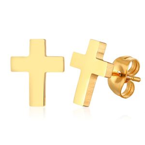 Ohrstecker Kreuz Männer: Ohrringe Edelstahl in Silber, Schwarz oder Gold Gold