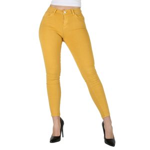 Giralin Damen High Stretch Hosen Skinny Fit Jeans High Waist 837231 Gelb 36 / S