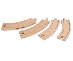 Eichhorn Holz-Eisenbahn Set große Kurvenschienen