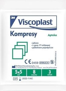 17-Nitkové Sterilní Kompresy, 5x5 cm, 8-vrstvové, Balení 3 ks