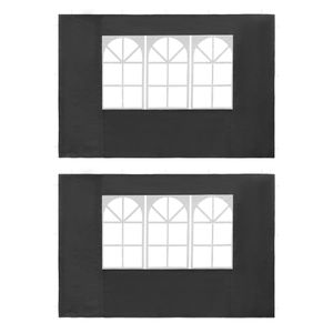 vidaXL Partyzelt-Seitenwände 2 Stück mit Fenster PE Anthrazit