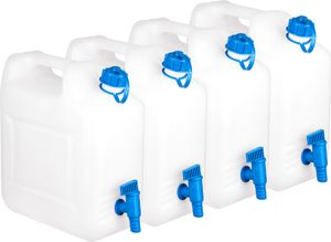 BigDean 4X Wasserkanister 12l Trinkwasserbehälter, Trinkwasserkanister mit Hahn, Lebensmittelecht, geeignet für 10-12 Liter, -20 - +70 Grad BigDean 4X Wasserkanister 12l Trinkwasserbehälter, Trinkwasserkanister mit Hahn, Lebensmittelecht, geeignet für 10-12 Liter, -20 - +70 Grad